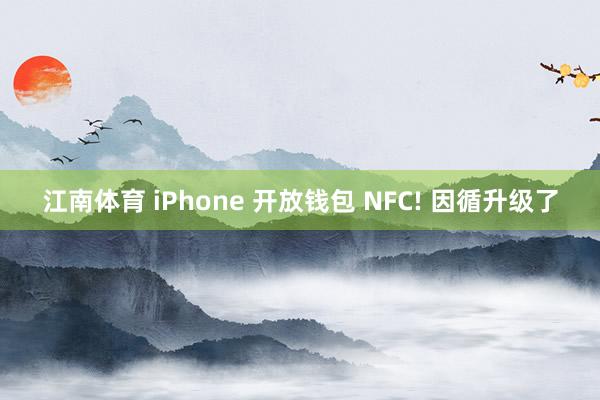 江南体育 iPhone 开放钱包 NFC! 因循升级了