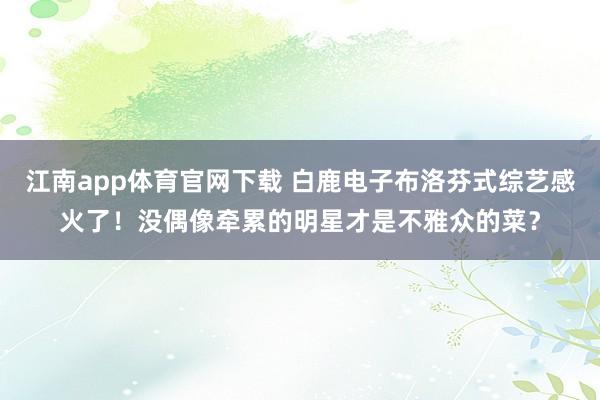 江南app体育官网下载 白鹿电子布洛芬式综艺感火了！没偶像牵累的明星才是不雅众的菜？
